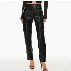 Aritzia Wilfred Black Faux Leather Pants Size 6